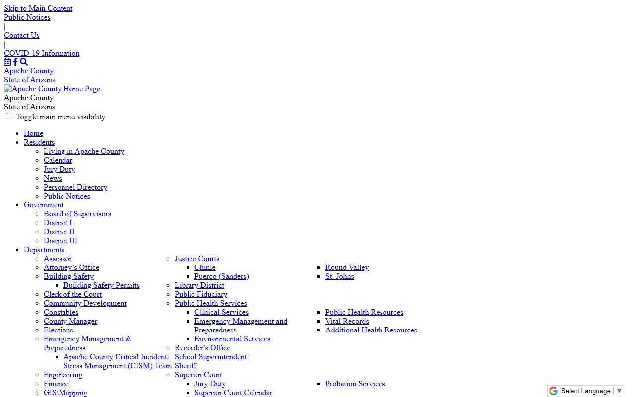Apache County Sheriff's Office website for released inmate information