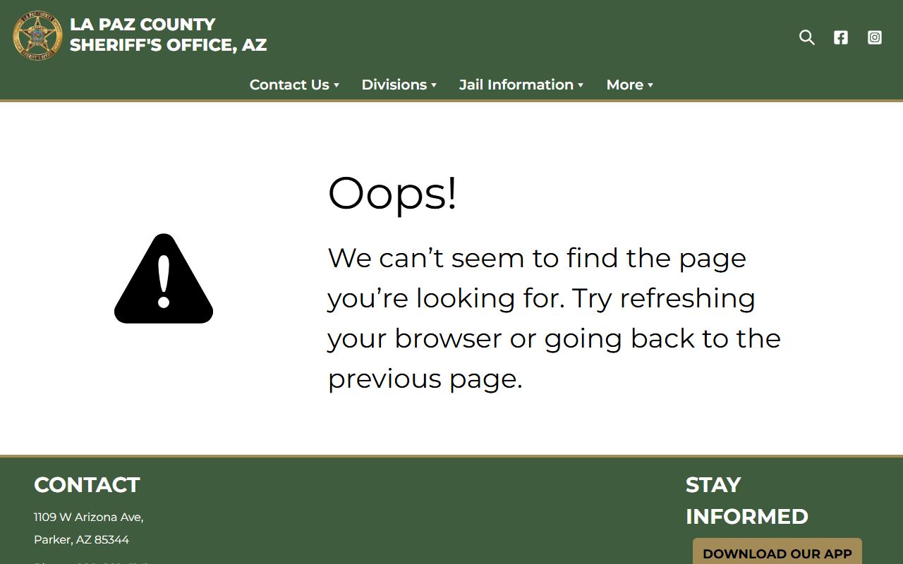 La Paz County Arizona detention facility overview page