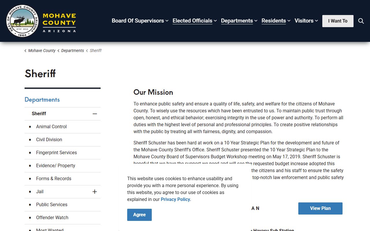 Mohave County Sheriff's Office main page